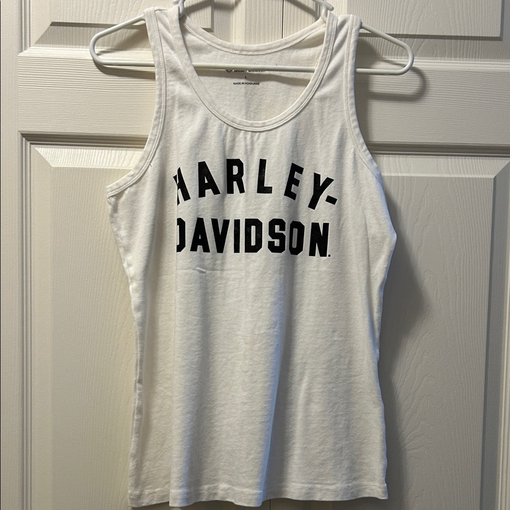 Harley-Davidson White Tank Top with Black Logo